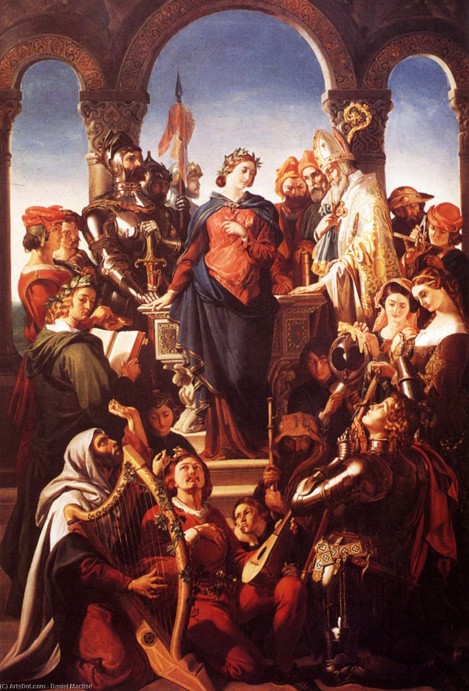Wikioo.org - The Encyclopedia of Fine Arts - Painting, Artwork by Daniel Maclise - The Spirit Of Chivalry