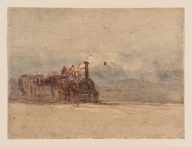 Wikioo.org - The Encyclopedia of Fine Arts - Painting, Artwork by David Cox - A Railway Engine