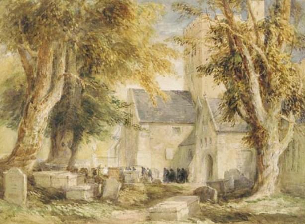 Wikioo.org - The Encyclopedia of Fine Arts - Painting, Artwork by David Cox - A Welsh Funeral
