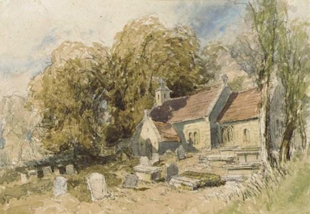 Wikioo.org - The Encyclopedia of Fine Arts - Painting, Artwork by David Cox - Bettws-Y-Coed Church, North Wales