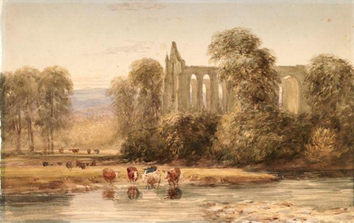 Wikioo.org – La Enciclopedia de las Bellas Artes - Pintura, Obras de arte de David Cox - Bolton Abbey, Yorkshire