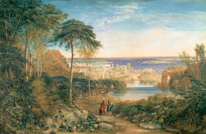 Wikioo.org - The Encyclopedia of Fine Arts - Painting, Artwork by David Cox - Carthage. Aeneas And Achates
