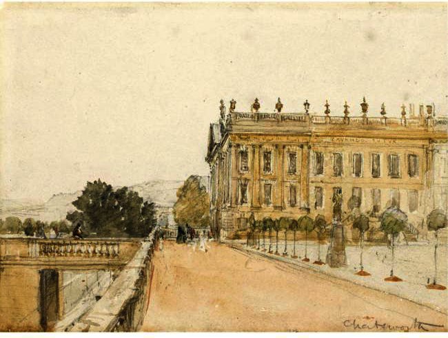 Wikioo.org - The Encyclopedia of Fine Arts - Painting, Artwork by David Cox - Chatsworth House, Derbyshire