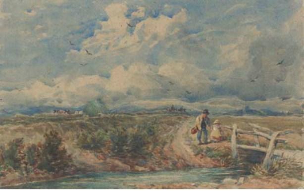 Wikioo.org - The Encyclopedia of Fine Arts - Painting, Artwork by David Cox - Crossing The Brook