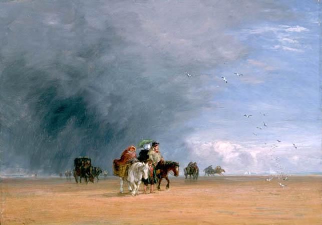 WikiOO.org - Enciklopedija dailės - Tapyba, meno kuriniai David Cox - Crossing The Sands