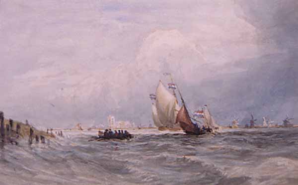Wikioo.org - สารานุกรมวิจิตรศิลป์ - จิตรกรรม David Cox - Dort Boats