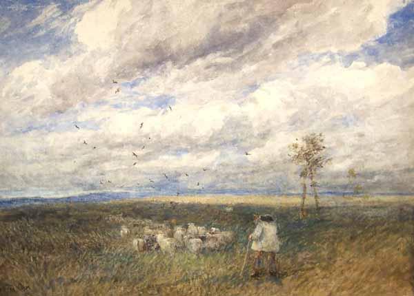 WikiOO.org - Encyclopedia of Fine Arts - Målning, konstverk David Cox - Driving Home The Flock