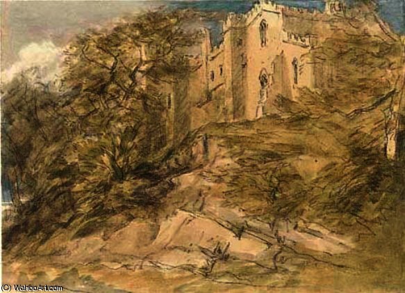 WikiOO.org - Енциклопедія образотворчого мистецтва - Живопис, Картини
 David Cox - Haddon Hall, Derbyshire 1