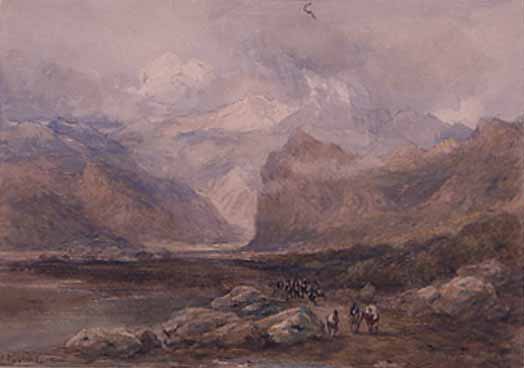 WikiOO.org – 美術百科全書 - 繪畫，作品 David Cox - 在北威尔士。风雨如磐的影响