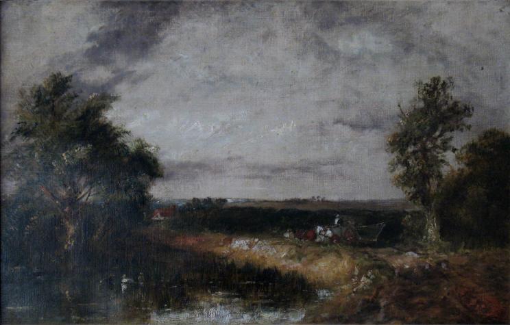 WikiOO.org - Encyclopedia of Fine Arts - Lukisan, Artwork David Cox - Landscape With Hay Cart