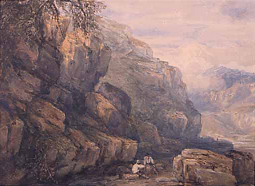 Wikioo.org - Bách khoa toàn thư về mỹ thuật - Vẽ tranh, Tác phẩm nghệ thuật David Cox - N Llanberis Pass, North Wales