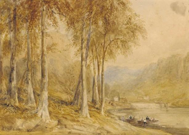 Wikioo.org - สารานุกรมวิจิตรศิลป์ - จิตรกรรม David Cox - New Weir On The River Wye