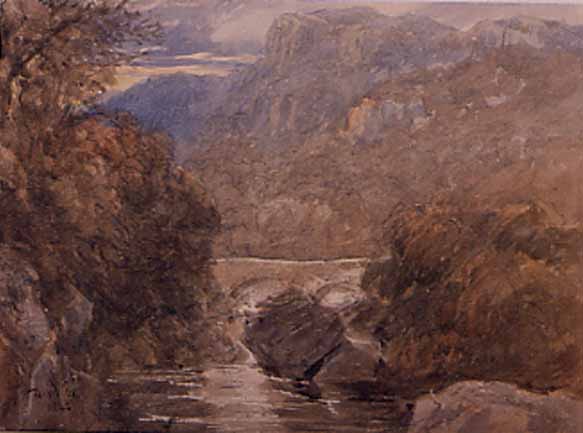 Wikioo.org - The Encyclopedia of Fine Arts - Painting, Artwork by David Cox - Pont-Y-Pair, North Wales