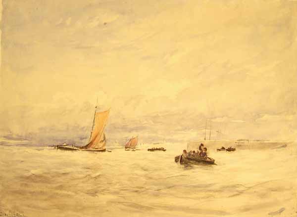 WikiOO.org - Encyclopedia of Fine Arts - Maleri, Artwork David Cox - The Humber At Hull