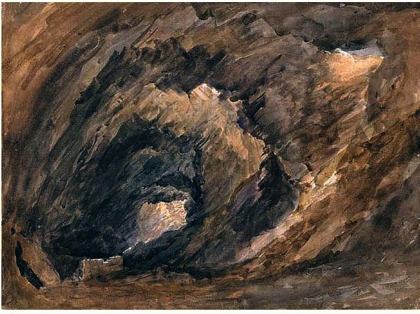 Wikioo.org - The Encyclopedia of Fine Arts - Painting, Artwork by David Cox - The Interior Of A Cave