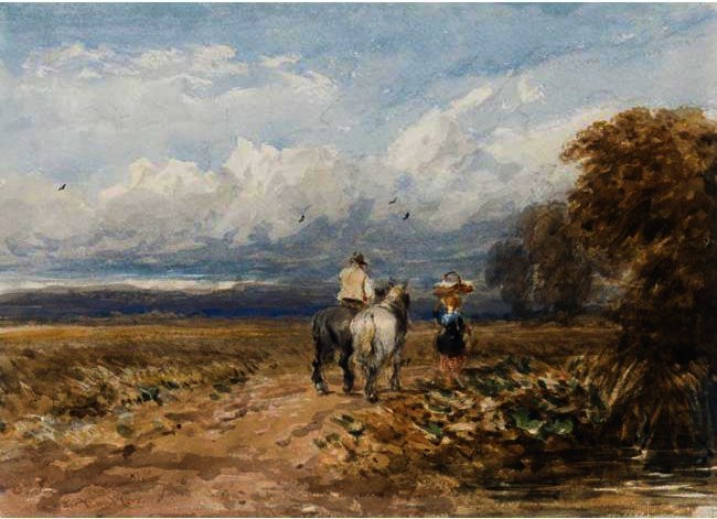 WikiOO.org - Encyclopedia of Fine Arts - Maalaus, taideteos David Cox - The Road By The Moor