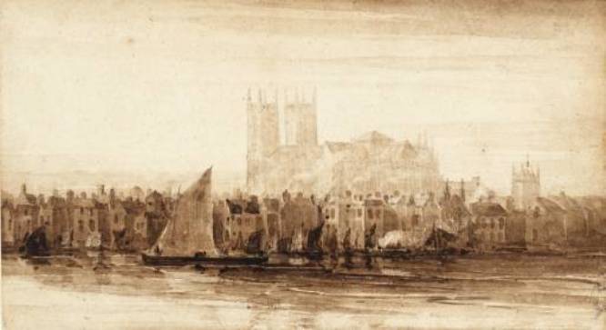 WikiOO.org - Encyclopedia of Fine Arts - Målning, konstverk David Cox - Westminster From Battersea
