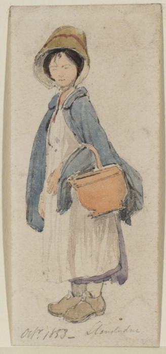 WikiOO.org - Encyclopedia of Fine Arts - Maalaus, taideteos David Cox - Young Welsh Girl
