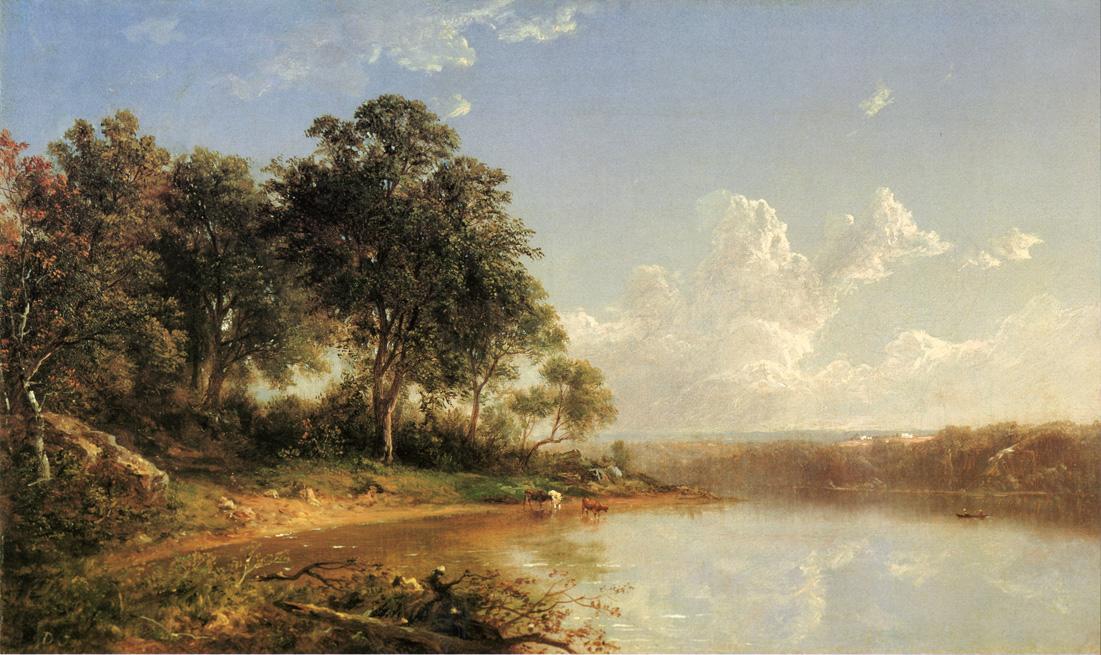 Wikioo.org - The Encyclopedia of Fine Arts - Painting, Artwork by David Johnson - Afternoon along the Banks of a River