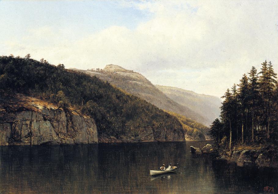 Wikioo.org - The Encyclopedia of Fine Arts - Painting, Artwork by David Johnson - Looking West, from Dollar Island, Lake George
