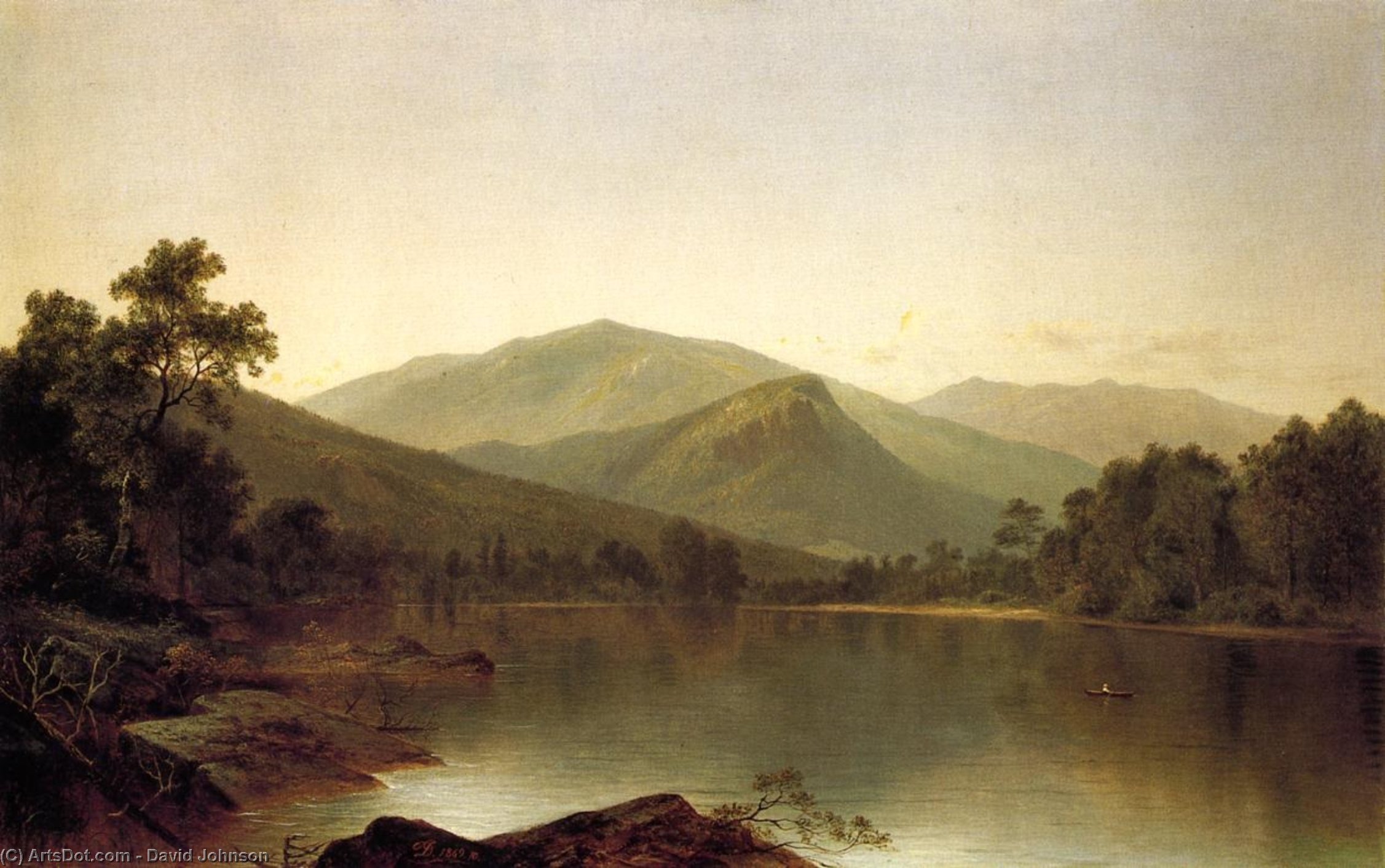Wikioo.org - The Encyclopedia of Fine Arts - Painting, Artwork by David Johnson - View on the Androscoggin River, Maine