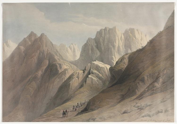 WikiOO.org - Encyclopedia of Fine Arts - Maľba, Artwork David Roberts - Ascent Of The Lower Range Of Sinai