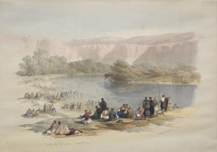 Wikioo.org - The Encyclopedia of Fine Arts - Painting, Artwork by David Roberts - Banks Of The Jordan