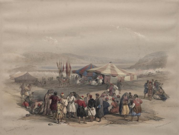 Wikioo.org - Encyklopedia Sztuk Pięknych - Malarstwo, Grafika David Roberts - Encampment Of Pilgrims, Jericho