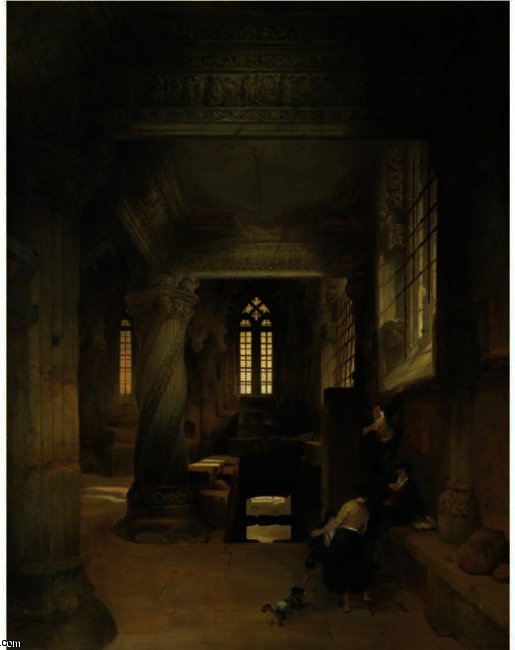 Wikioo.org - The Encyclopedia of Fine Arts - Painting, Artwork by David Roberts - Interior Of Rosslyn Chapel
