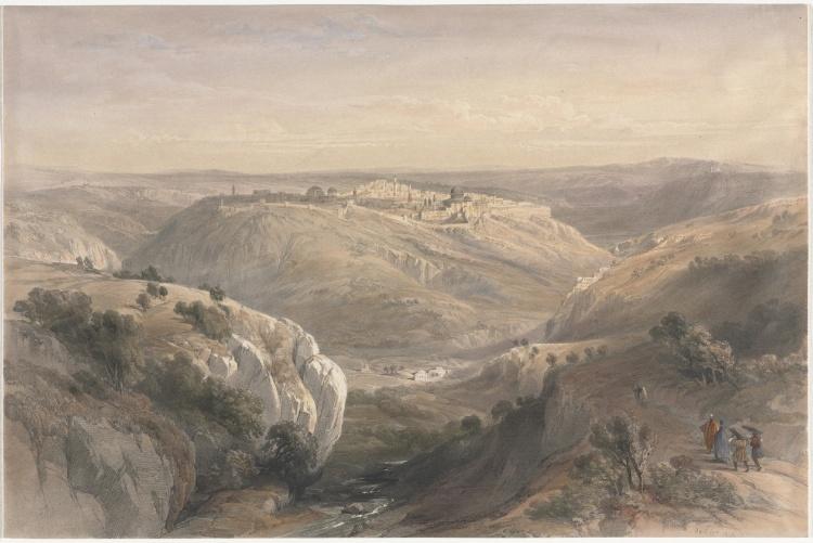 Wikioo.org - The Encyclopedia of Fine Arts - Painting, Artwork by David Roberts - Jerusalem From The South