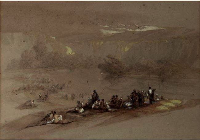 WikiOO.org - Encyclopedia of Fine Arts - Målning, konstverk David Roberts - On The Banks Of The Jordan