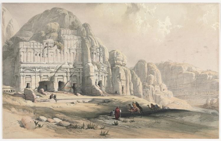 WikiOO.org - Enciclopedia of Fine Arts - Pictura, lucrări de artă David Roberts - Petra, Eastern End Of The Valley