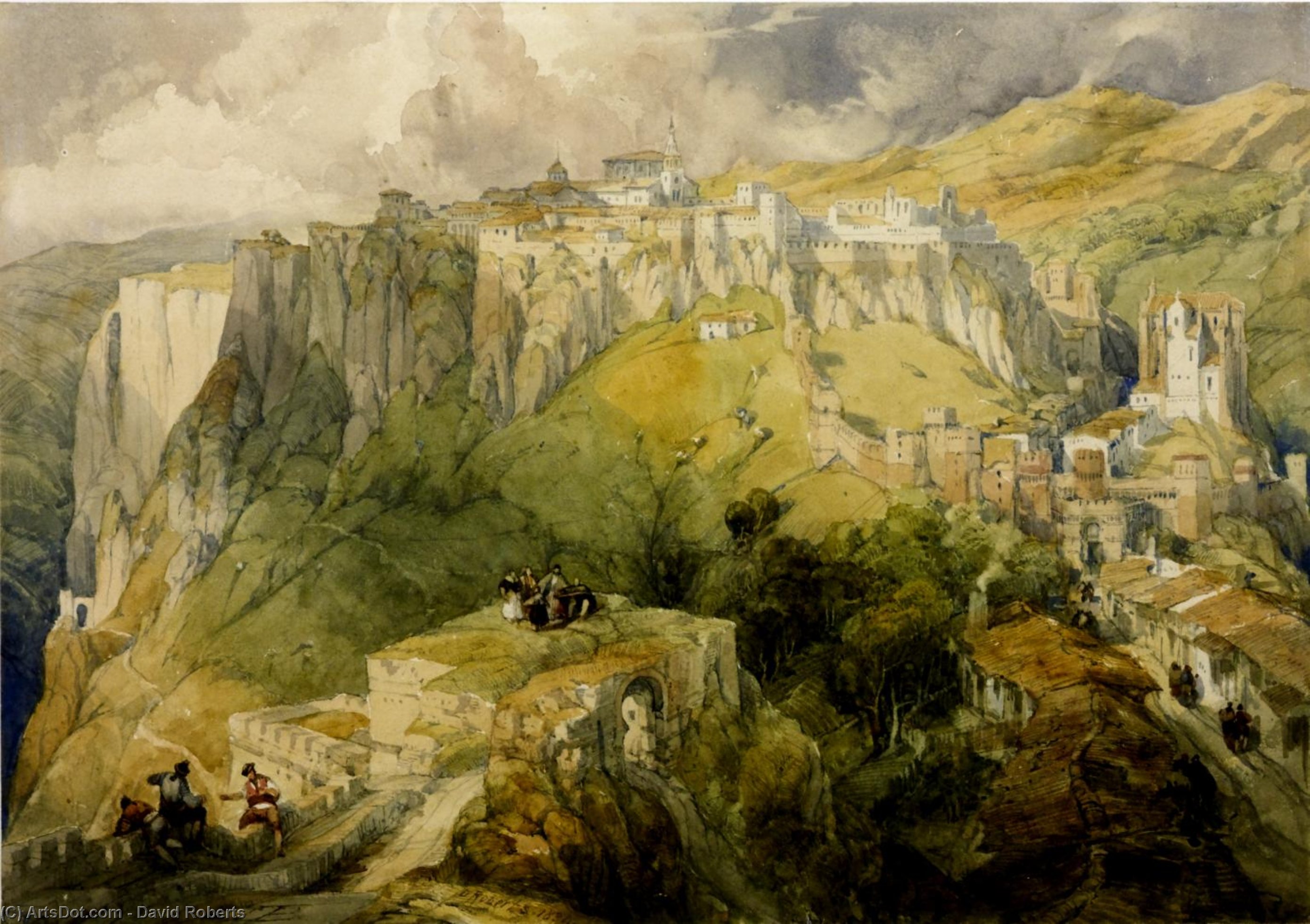 WikiOO.org - Encyclopedia of Fine Arts - Lukisan, Artwork David Roberts - Ronda, Spain