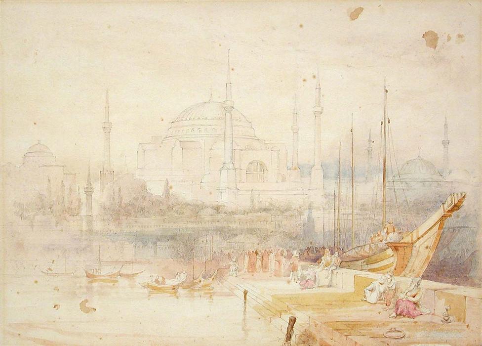 Wikioo.org - The Encyclopedia of Fine Arts - Painting, Artwork by David Roberts - St. Sophia From The Bosporus