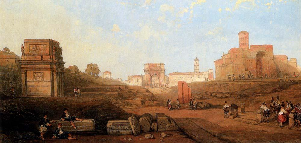 WikiOO.org - Encyclopedia of Fine Arts - Lukisan, Artwork David Roberts - The Approach To The Forum