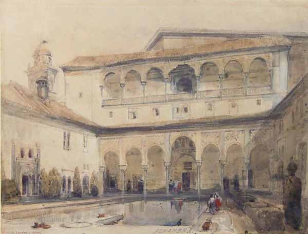 WikiOO.org - Енциклопедия за изящни изкуства - Живопис, Произведения на изкуството David Roberts - The Court Of Myrtles, Alhambra