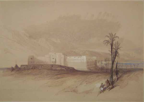 WikiOO.org - Енциклопедия за изящни изкуства - Живопис, Произведения на изкуството David Roberts - The Fortress Of Akabah, Arabia, Petraea