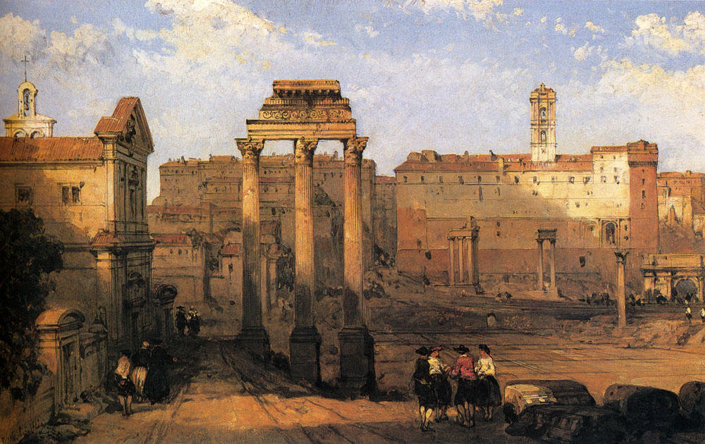 Wikioo.org - The Encyclopedia of Fine Arts - Painting, Artwork by David Roberts - The Forum, Rome