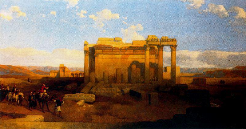 Wikioo.org - The Encyclopedia of Fine Arts - Painting, Artwork by David Roberts - The Small Temple Ruins in Baalbec