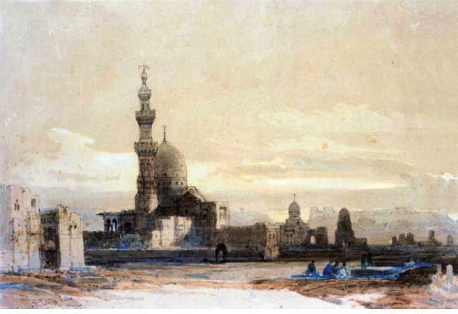 Wikioo.org - Bách khoa toàn thư về mỹ thuật - Vẽ tranh, Tác phẩm nghệ thuật David Roberts - The Tombs Of The Caliphs, Cairo