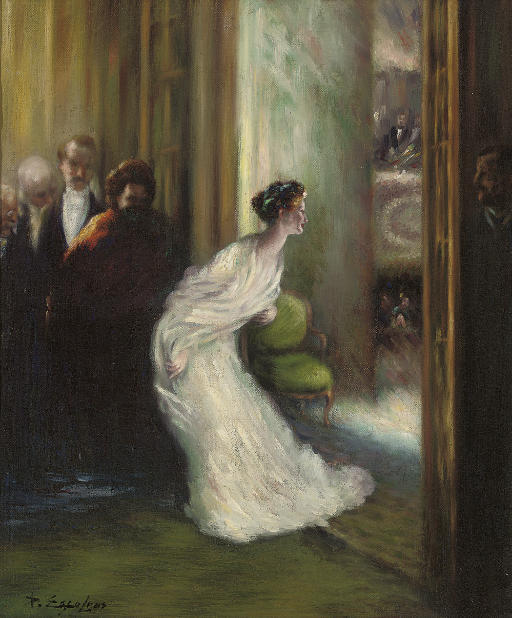 Wikioo.org - The Encyclopedia of Fine Arts - Painting, Artwork by Delphin Enjolras - A Curtain Call At The Opera