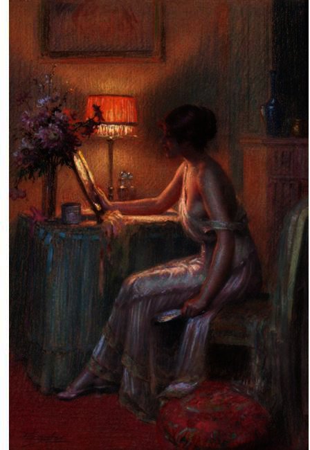 WikiOO.org - دایره المعارف هنرهای زیبا - نقاشی، آثار هنری Delphin Enjolras - A Lady In Her Boudoir