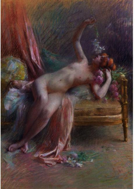 WikiOO.org - Encyclopedia of Fine Arts - Maalaus, taideteos Delphin Enjolras - Lying nude