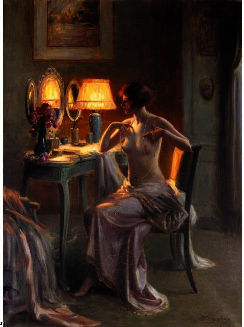 Wikioo.org - The Encyclopedia of Fine Arts - Painting, Artwork by Delphin Enjolras - The pearl necklace