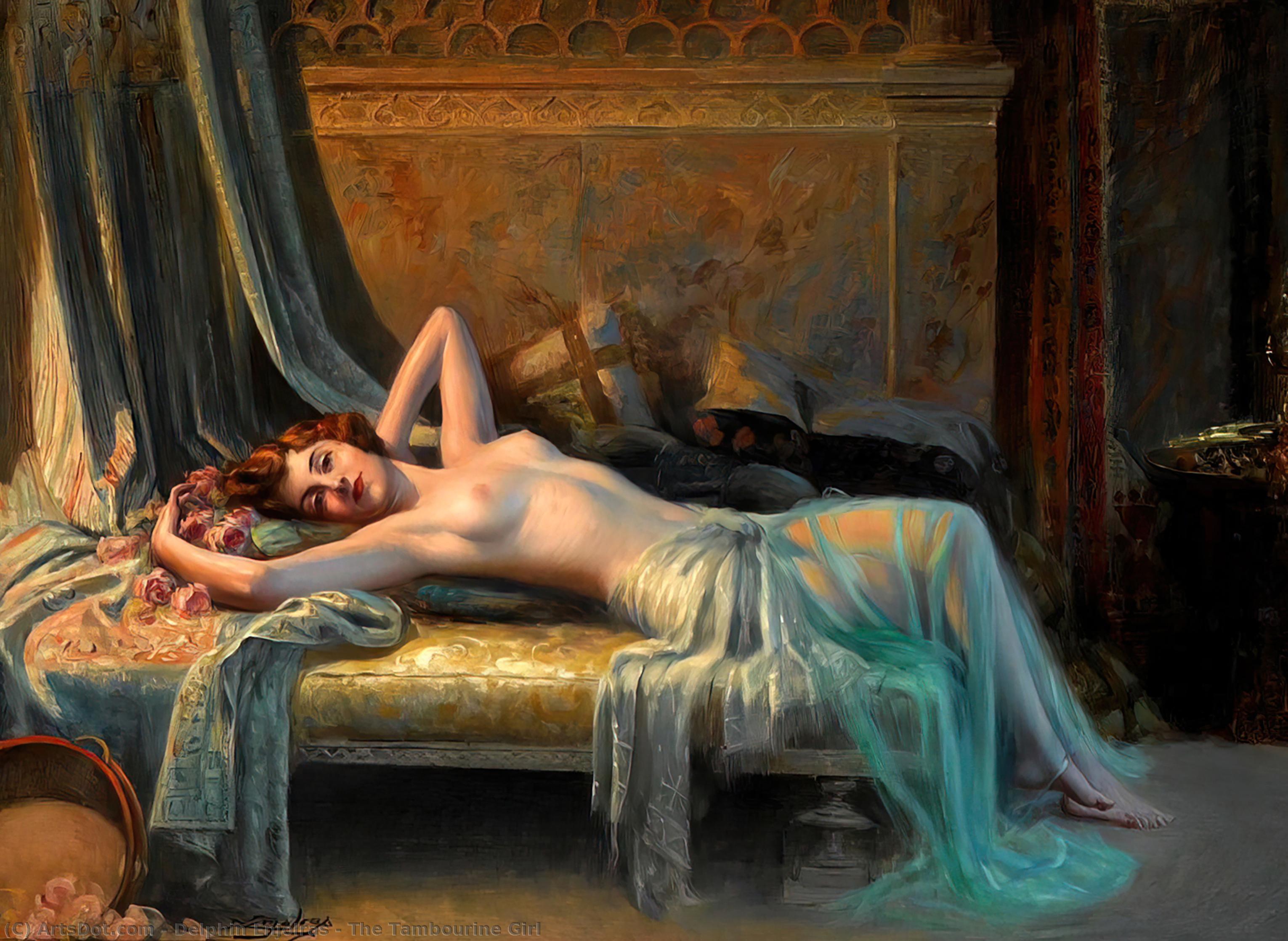 Wikioo.org - The Encyclopedia of Fine Arts - Painting, Artwork by Delphin Enjolras - The Tambourine Girl