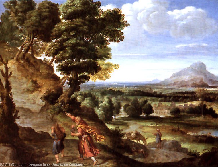 Wikioo.org - The Encyclopedia of Fine Arts - Painting, Artwork by Domenichino (Domenico Zampieri) - Abraham Leading Isaac to Sacrifice