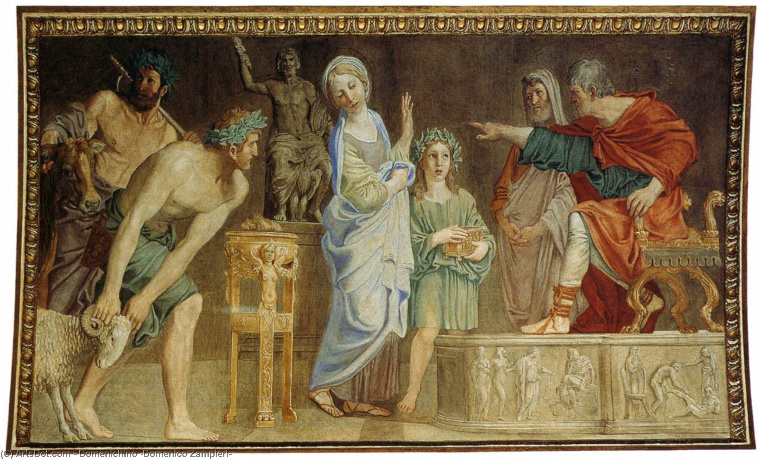 Wikioo.org - The Encyclopedia of Fine Arts - Painting, Artwork by Domenichino (Domenico Zampieri) - St Cecilia before the Judge
