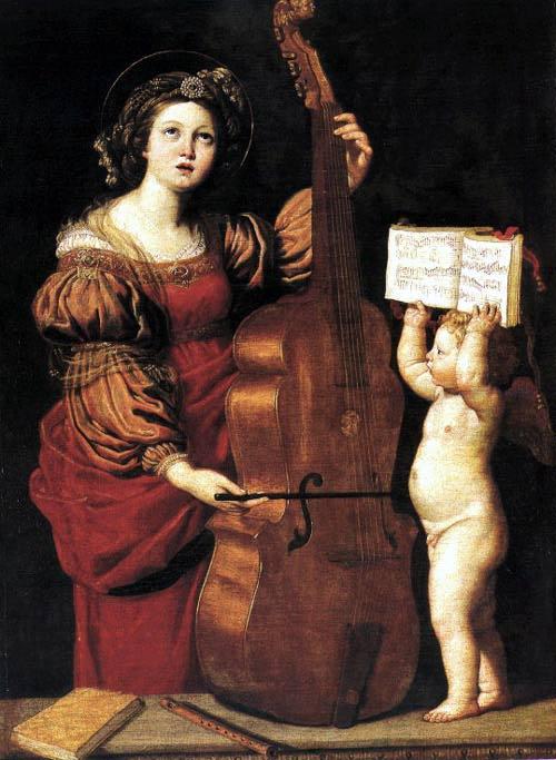 Wikioo.org - The Encyclopedia of Fine Arts - Painting, Artwork by Domenichino (Domenico Zampieri) - St Cecilia