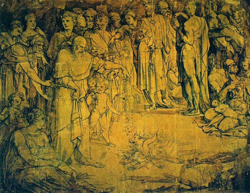Wikioo.org - Die Enzyklopädie bildender Kunst - Malerei, Kunstwerk von Domenico Di Pace Beccafumi - Anbetung von der golden kalb