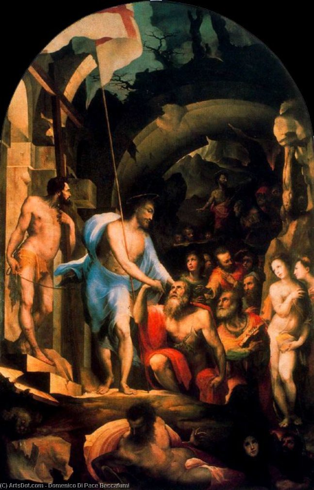 WikiOO.org - Энциклопедия изобразительного искусства - Живопись, Картины  Domenico Di Pace Beccafumi - Христос в Limbo